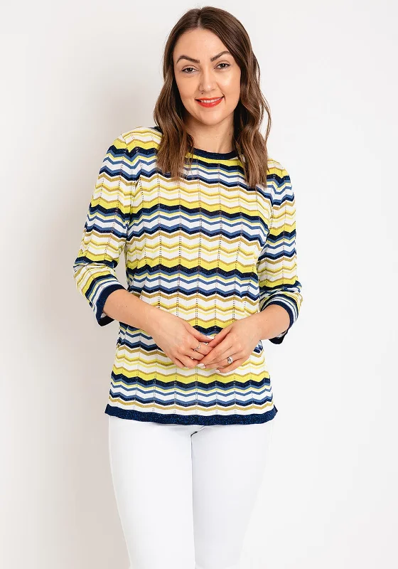 Natalia Collection Zig Zag Sweater, Yellow