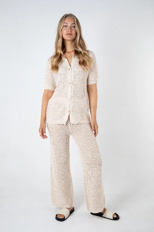 SAMARA CROCHET PANT - SAND