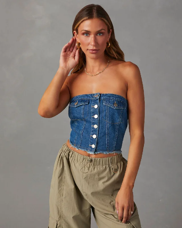 Tarsen Denim Tube Top