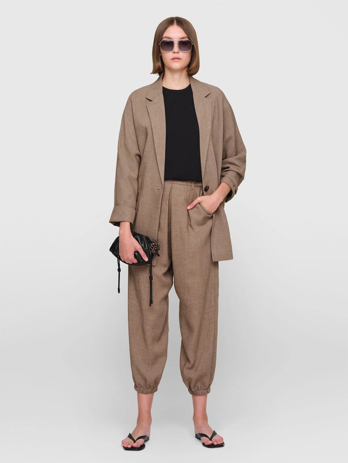 HEIDI Summer Suiting Pants Sand Marl