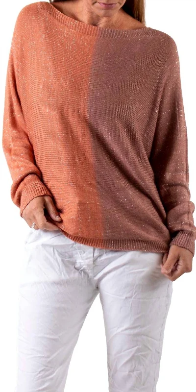 Weekend Price Cuts Galore Argento Dual Toned Sweater In Rust/brown