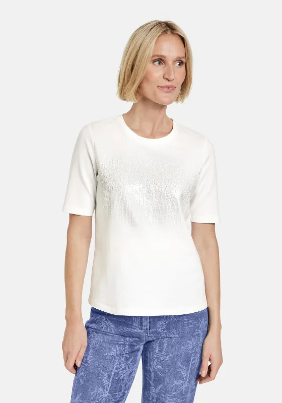 Gerry Weber Sequin Detailed T-Shirt, White