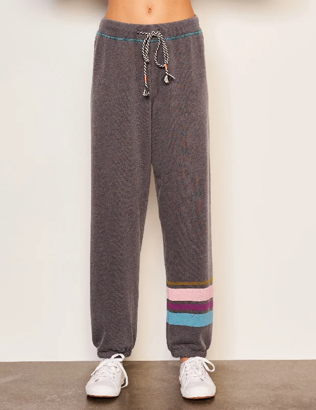 Sundry Jogger Stripe in Washed Black