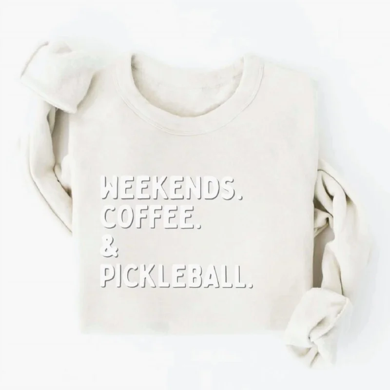 Weekend Steals Await Women's Pickleball Crewneck Sweatshirt In Puff