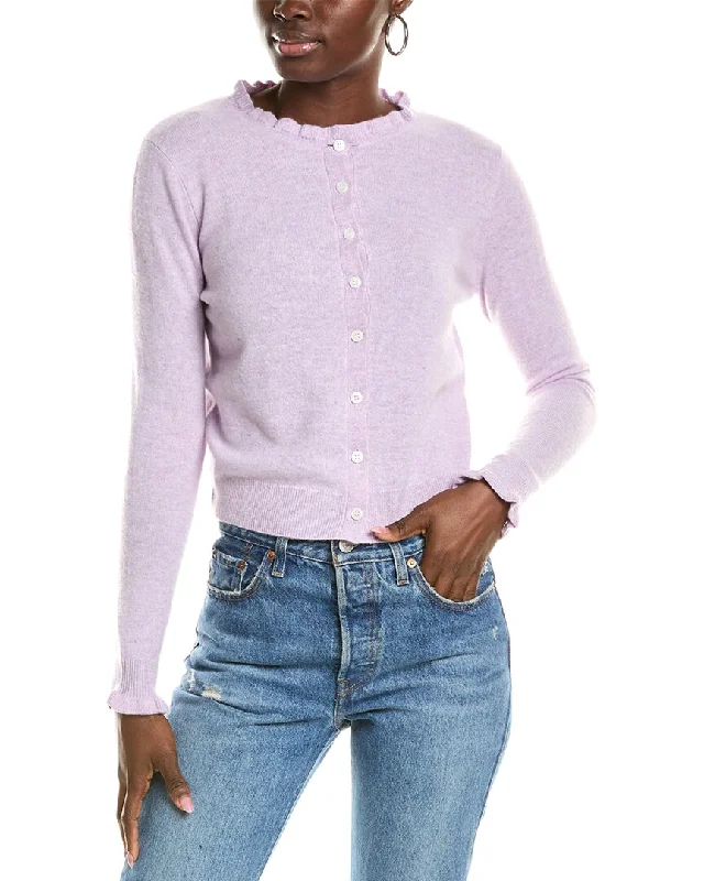 Special Price sofiacashmere Ruffle Cashmere Cardigan