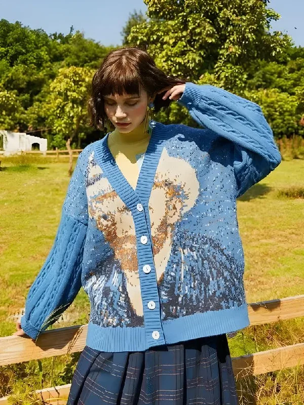 Van Gogh Self Portrait Cardigan