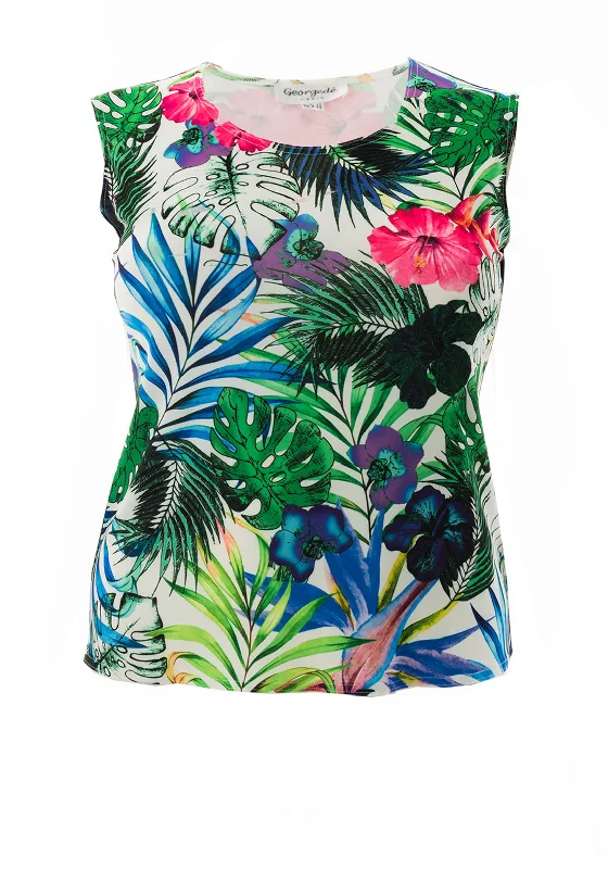 Georgedé Lili Tropical Print Sleeveless Top, Multi