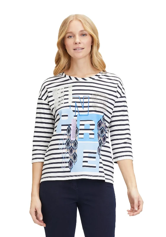 Betty Barclay Rhinestone Striped Top, Multi