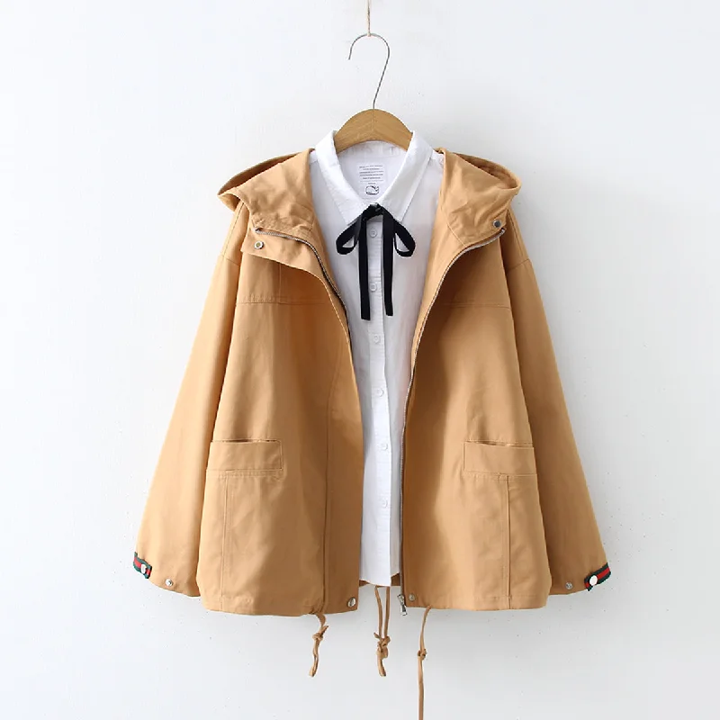 Simple long-sleeved hooded jacket  277