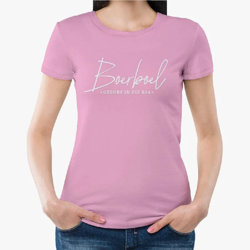 Boerboel Womens Premium Cotton Short Sleeve Tee Light Pink