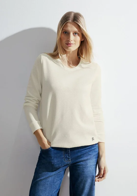 Cecil Ottoman Ribbed Top, Vanilla White