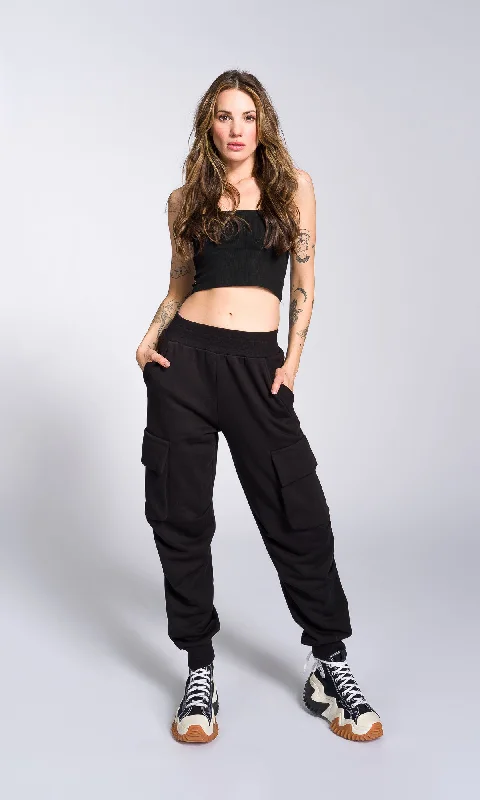 Cuffed Joggers with Gathered Seams