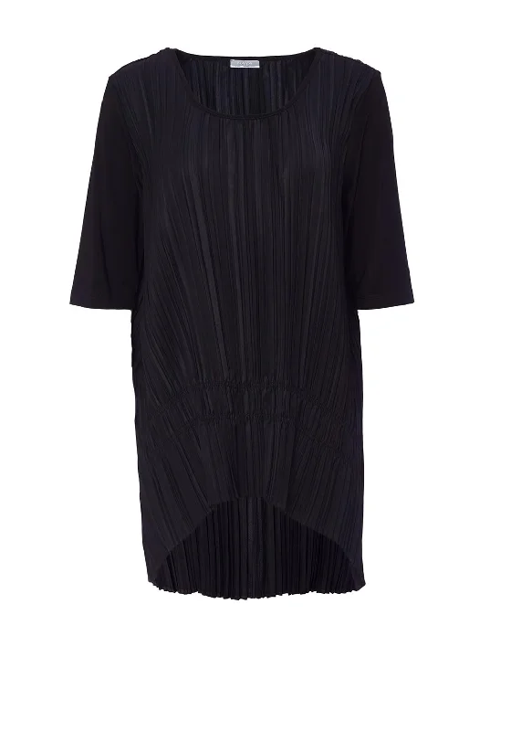 Naya Square Shape Pleated Top, Black