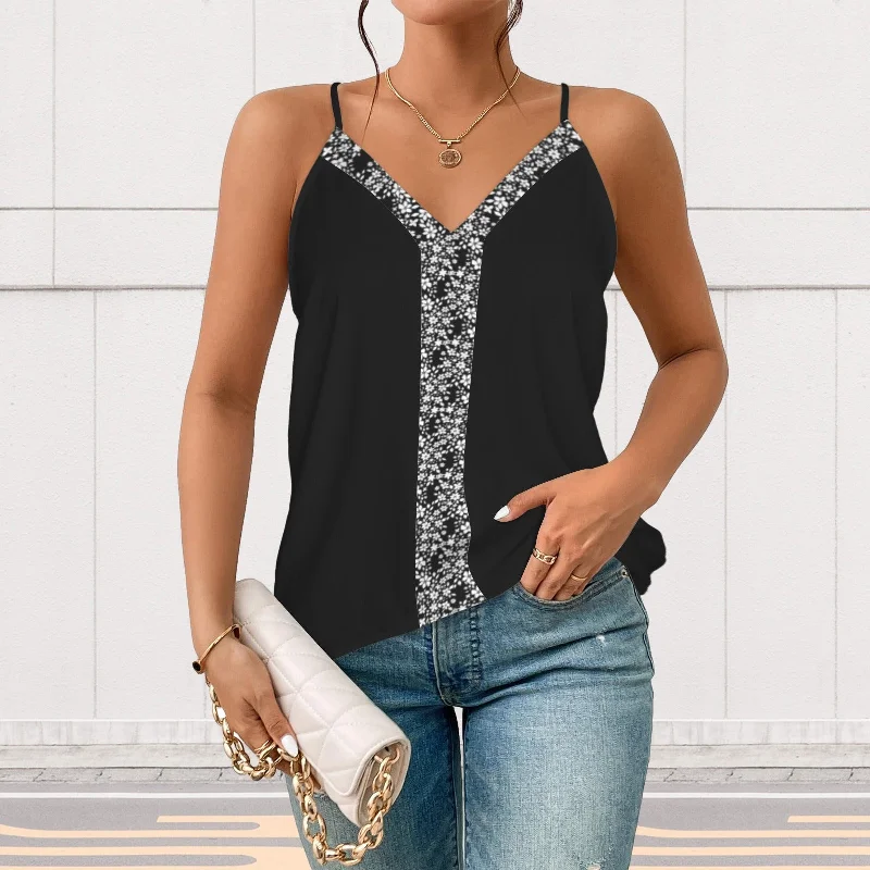 Black with White Floral Cami