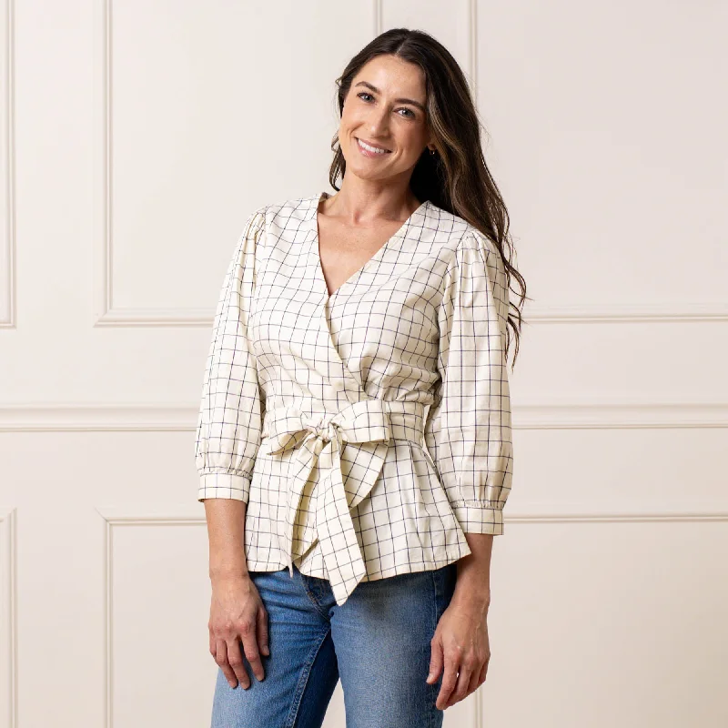 Puff Sleeve Organic Wrap Top