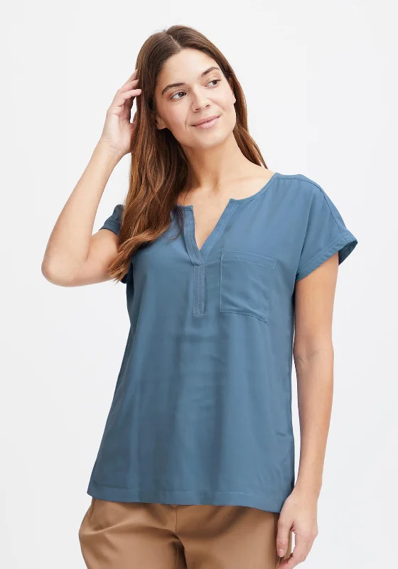 Fransa Chiffon Overlay Top, Endless Sky