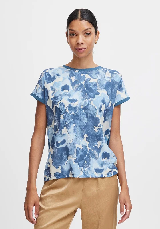 B.Young Panya Dyed Print T-Shirt, True Navy