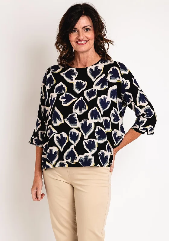 Masai Becca Swallow Print Top, Maritime Blue