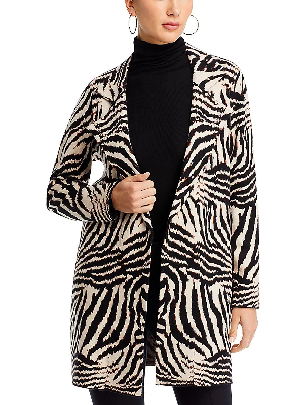 Weekend Bargains Just for You Womens Open Front Animal Print Cardigan Sweater