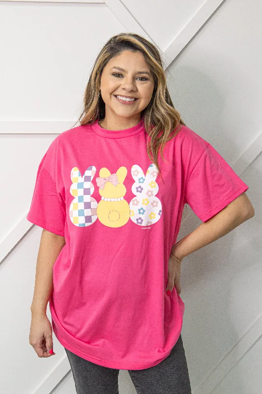 Hop Hop Hop on Oversized Tee, Pink