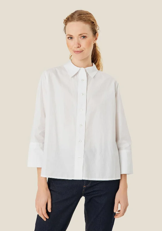 Masai Ilonka Solid Colour Cotton Shirt, White