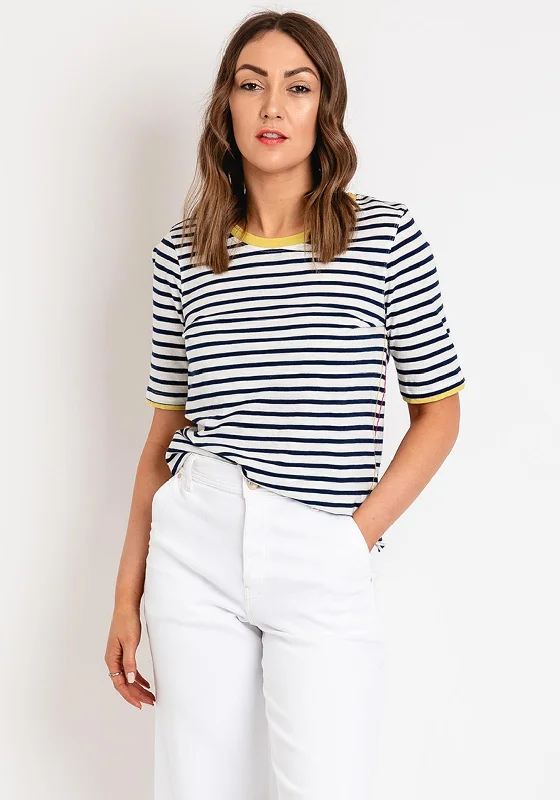 White Stuff Annabel Round Neck Stripe T-Shirt, White Multi