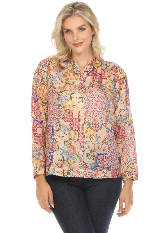 Johnny Was Spring Kalani Silk Blouse C11324A1 Boho Chic