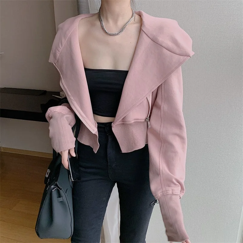 Stylish long sleeve hoodie short jacket  274