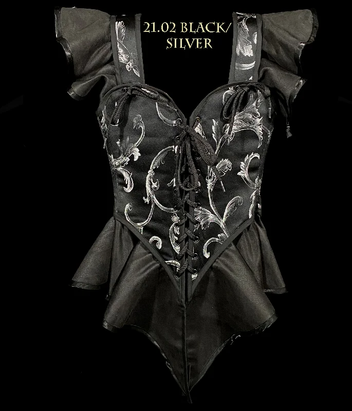 21.02 Black Silver Floral