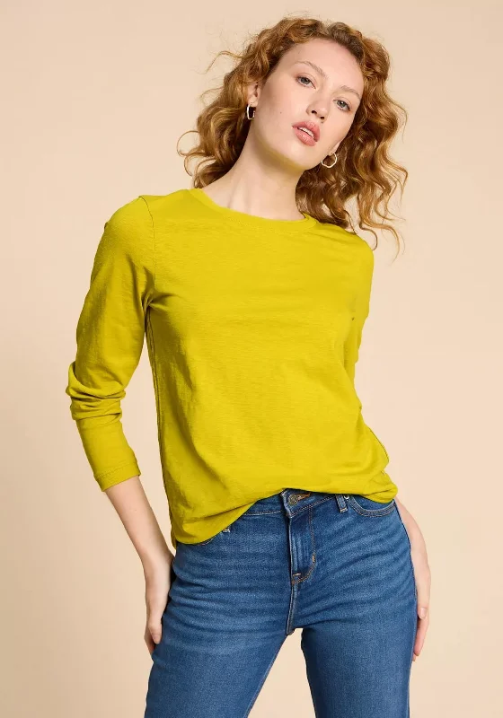 White Stuff Clara Basic Cotton T-Shirt, Deep Yellow