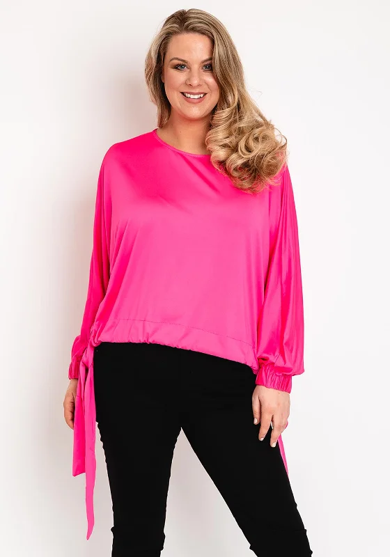 Malissa J One Size Drawstring Hem Top, Pink