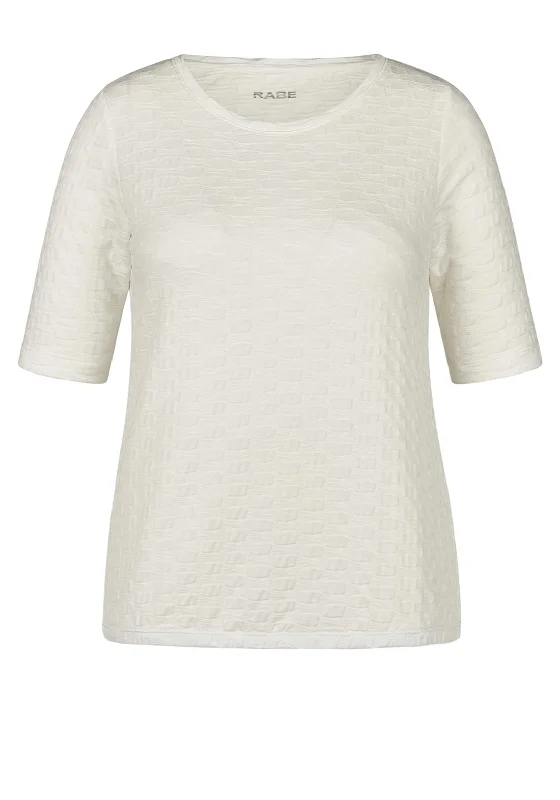 Rabe Round Neck Textured Top, Off-White