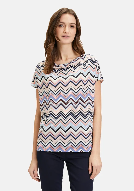 Betty Barclay Chevron Jersey Top, Multi-Coloured