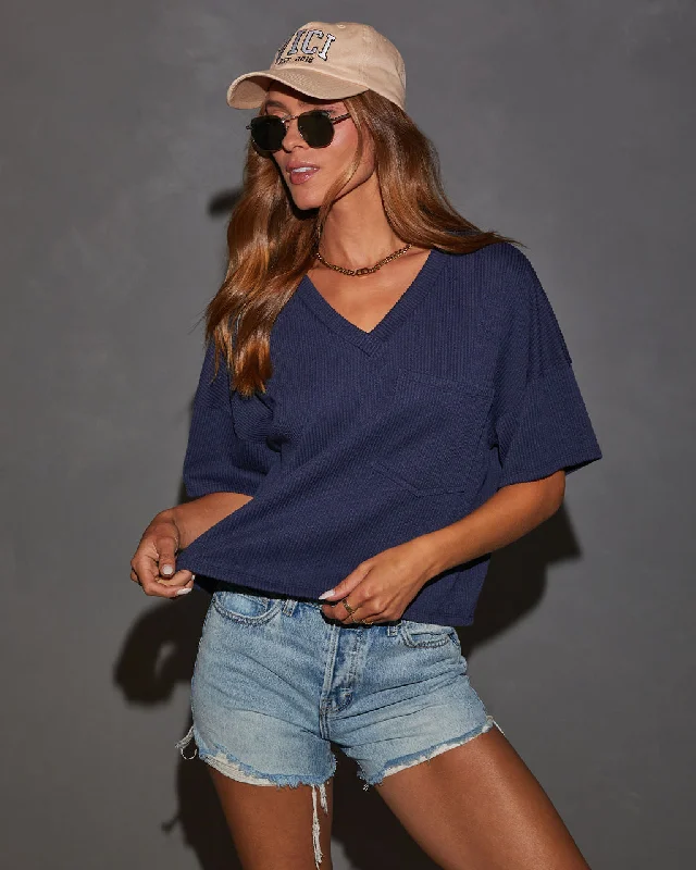 Megan Rib Knit Short Sleeve Top