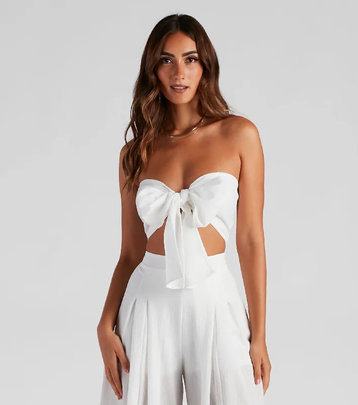 Made For You Tie Front Bandeau Top