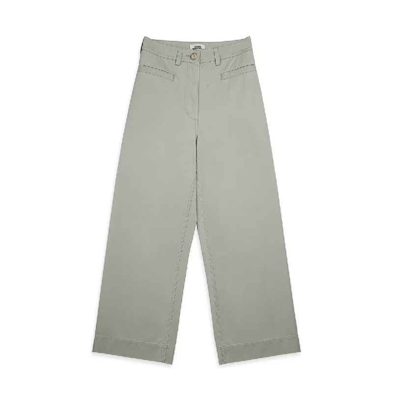 Cotton Wide Leg Pants Flint Grey