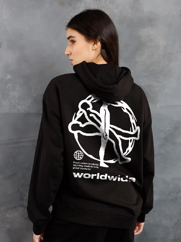 Worldwide Women Drop Shoulder Premium Terry Hoodie