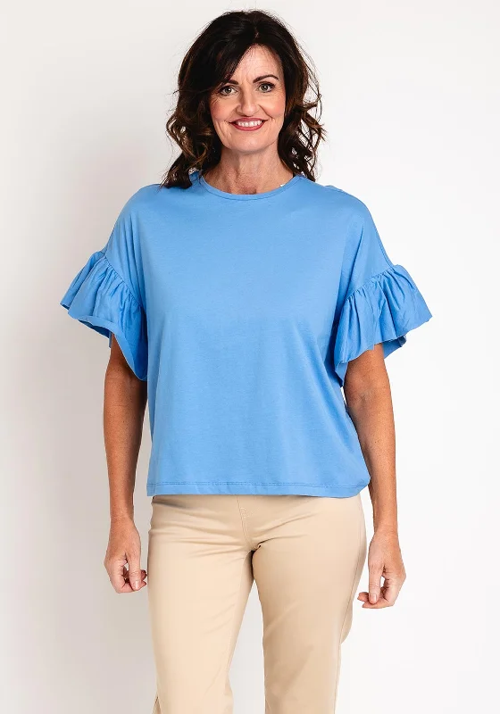 Masai Dalit Flare Cuff T-Shirt, Blue Bonnet