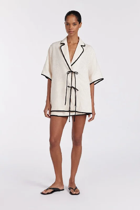 VON CREAM LINEN SHIRT