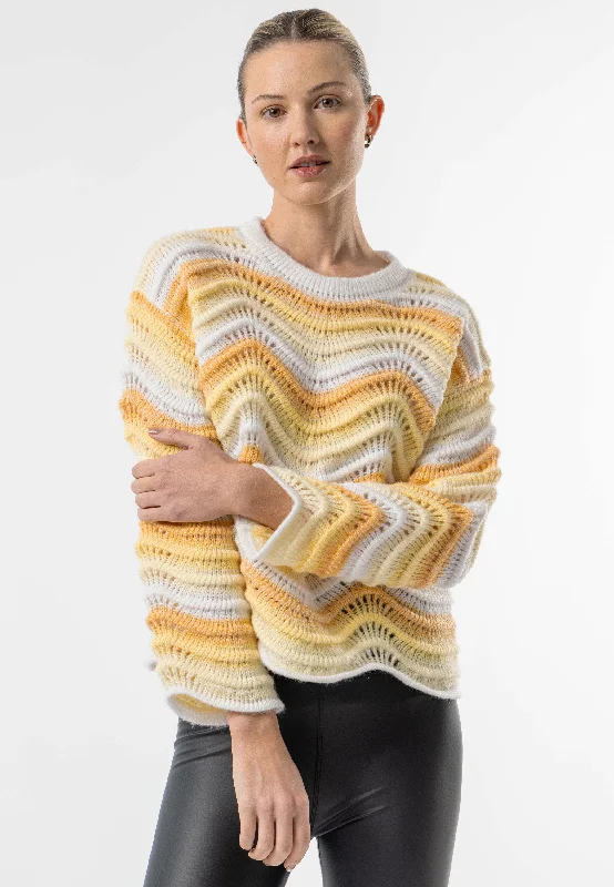 Wavy Yellow Ombre Knit Jumper