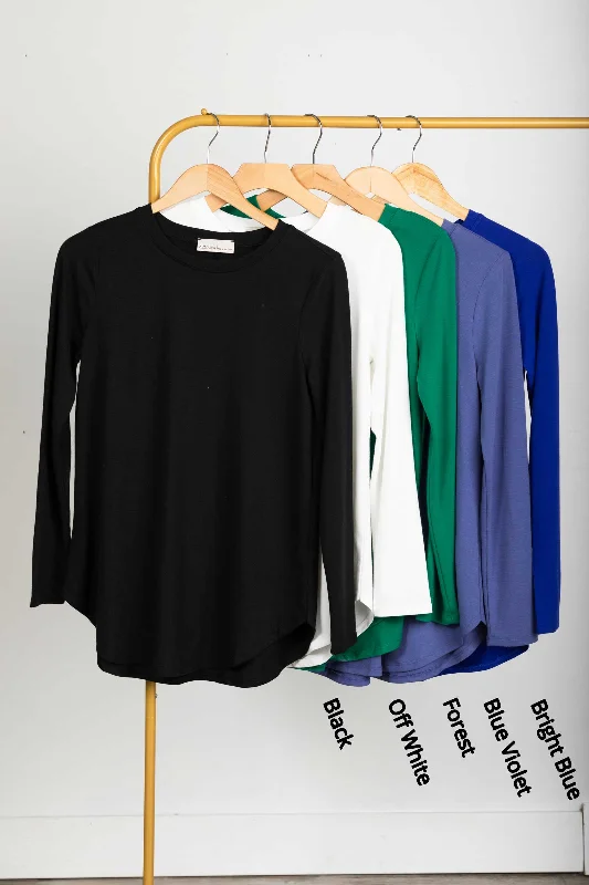 Basic Round Hem Knit Long Sleeve Top