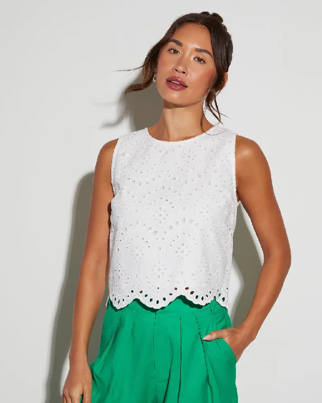 Martha Eyelet Sleeveless Top