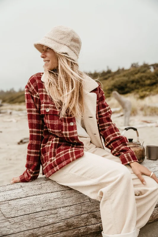 Rover - Women Burgundy Flannel Jacket