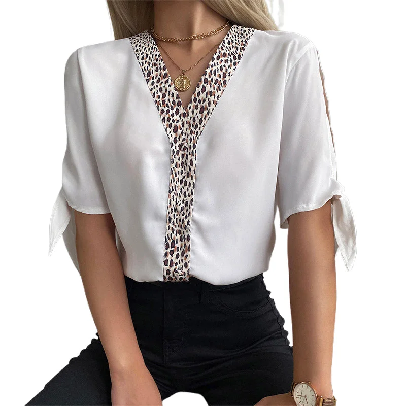 Julia Fashion - Fashion Leopard Shirt Lady Long Sleeve Blouses