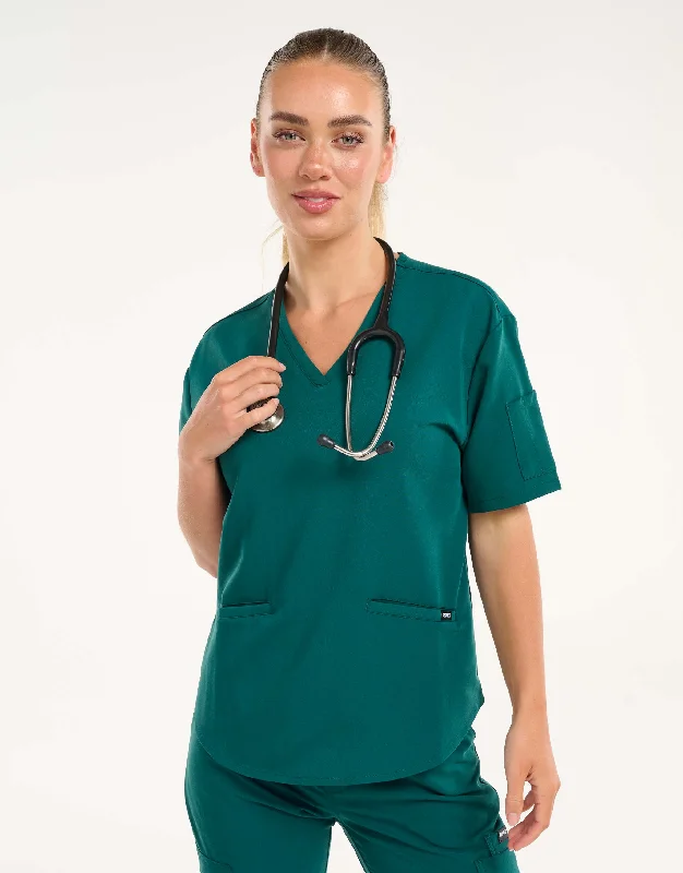 Aspire V Neck Scrub Top - Harbour Green