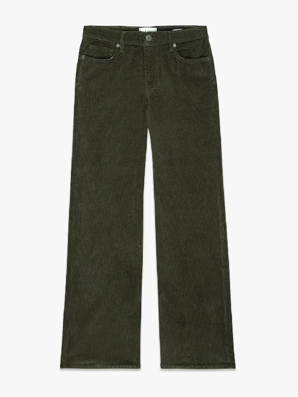 Le Slim Palazzo Corduroy Pant - Military