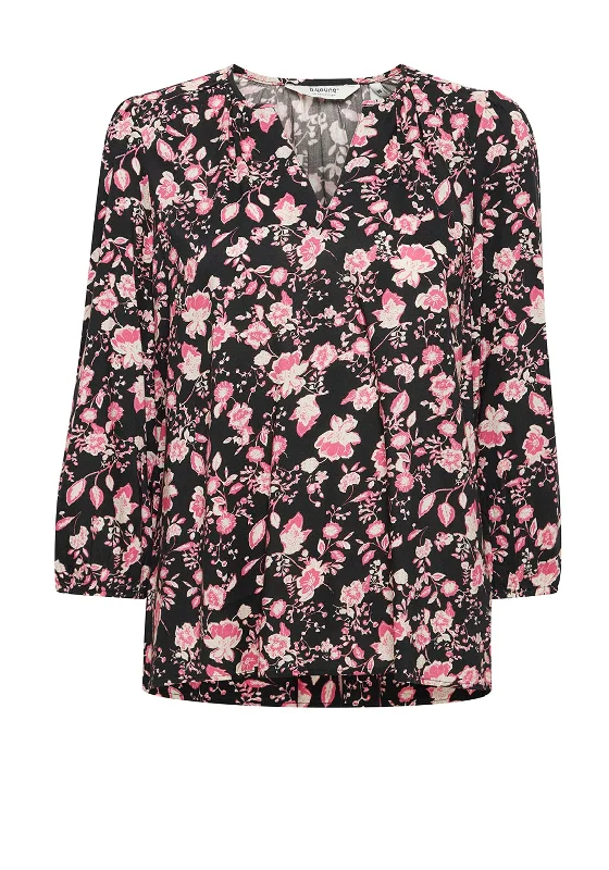 B.Young Josa Floral Print Loose Fit Blouse, Super Pink Mix