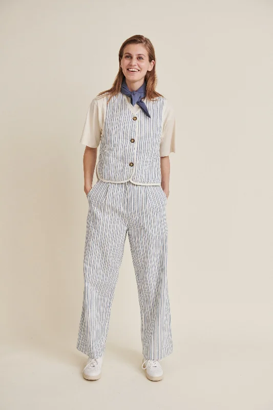 Trudie Pants - Birch / Classic blue