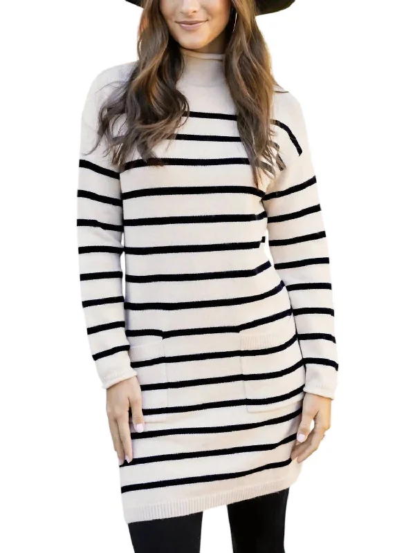 Online Exclusive Striped Sweater Dress In Ivory